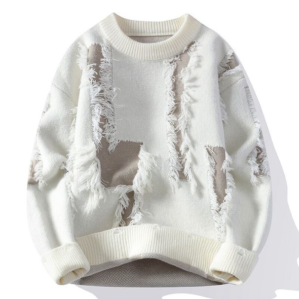 New Popular Hot-selling Men's Clothing Autumn And Winter New Pullover Round Neck Hole Xiang Color Long-sleeved Sweater Trendy Men's Warm Casual Knitte_viptrois.com