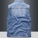 Men's Clothing Denim Vest Men's Slim Fit Ripped Vest Men's Clothing Trendy Sleeveless Waistcoat Vest Large Size Vest_viptrois.com