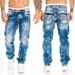 Supply European And American Jeans Casual Open-line Trousers Straight Men's Pants Hip-hop Jeans_viptrois.com