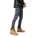 Men's Spliced Knee Zip Cycling Pants Slim Slim Small Leg Trousers_viptrois.com