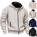 Men’s Fleece-Lined Zip-Up Hoodie – Winter Warmth & Comfort (Navy Blue/Black/Light Gray/Khaki) – Cozy Insulated, Relaxed Fit (S-XXXL)_viptrois.com