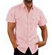 Men's Clothing New Summer Simple Shirt Men's Solid Color Collage Linen Cardigan Short Sleeve Loose Lapel Men's Shirt_viptrois.com