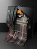 Light Luxury High-end Men's Trendy Plaid Printed Casual Sports Set, Summer Short Sleeved Long Pants Two-piece Set_viptrois.com