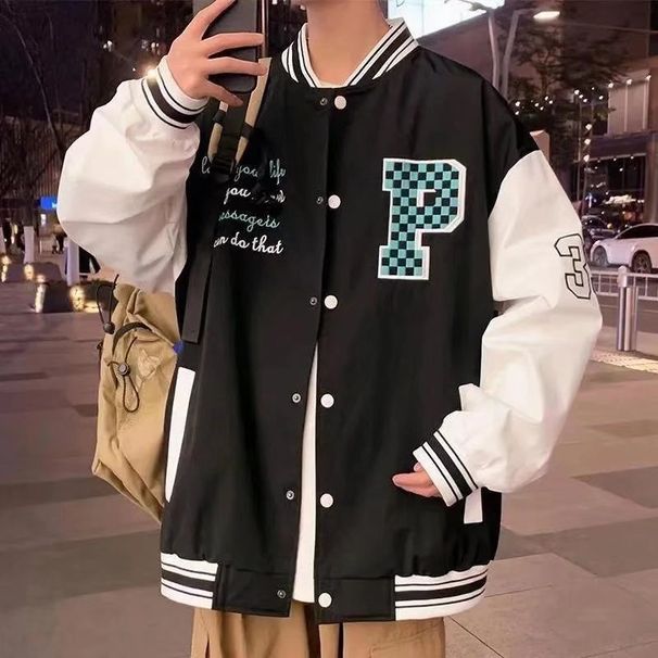 American Spring And Autumn Hong Kong Style Jacket Men's Trend Printed Baseball Uniform Casual Versatile Cardigan Jacket Men_viptrois.com