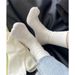 Postpartum Socks, Men's And Women's Medium Length Pure Cotton Socks, Summer Thin Style Ins Trend Black And White Solid Color Stacked Socks_viptrois.com