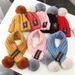 Baby hat scarf two-piece boys and girls Autumn and winter woolen hat children's thick warm knit hat_viptrois.com