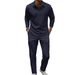 Nordmann Cross-Border European American Men's Spring And Autumn Sleeve Polo Shirt + Long Pants Casual Outing Jacquard_viptrois.com