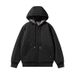 Men's Fleece-Lined Hooded Zip-Up Jacket - Winter Pullover Sweatshirt With Thermal Cotton Lining(Khaki/Light Grey/Black/Dark Green)_viptrois.com