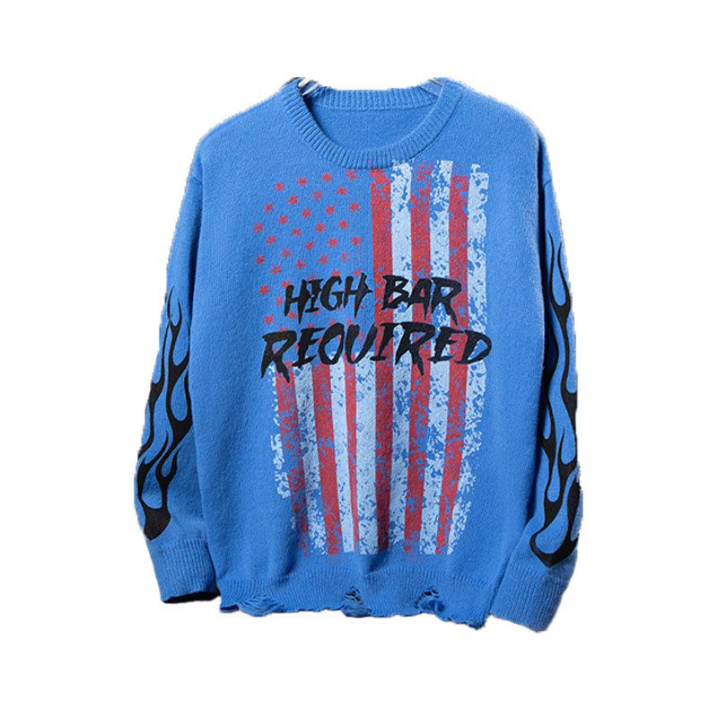 Men's Clothing Retro Sweater New Style, High Street Trendy Crew Neck Knitwear Casual Top_viptrois.com
