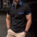 Men's Clothing Men's Short Sleeved Color Matching Pocket Summer Lapel Men's Polo Shirt Sports Polo Shirt Top_viptrois.com