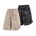 Men's American Style Graffiti Knit Shorts Trendy Brand Letter Print Summer Thin Style Retro Beach Vacation Five Point Pants_viptrois.com