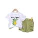 Summer 2025 New Children's Leg Dinosaur Boys' Cartoon Handsome Short Sleeve Two Piece Set_viptrois.com