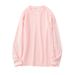 Spring And Autumn New 250g Heavyweight Pure Cotton Loose Straight Long Sleeve Round Neck T-Shirt Men's Solid Color Base_viptrois.com