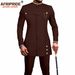 Men's Slim Fit African Print Two-Piece Set – Breathable Polyester Muslim Prayer Outfit_viptrois.com