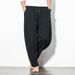Men's Clothing 2025 Fashion Loose Trousers Men Plus Size Cotton And Linen Casual Pants Chinese Style Harem Pants Foreign Trade_viptrois.com