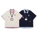 Men's Clothing Retro Contrast Color Stitching Polo Collar Short Sleeved T Shirt Ins Trendy Brand Men And Women Loose Casual Couple Half Sleeved Top_viptrois.com