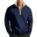 European And Cross-Border New American Style Retro Patchwork Embroidery Half-Zip Men's Plus Size Long Sleeve_viptrois.com