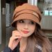 Letter Embroidery French Beret Autumn Casual Sunshade Octagonal Fashion Versatile Face Slimming Slouchy Hat For Women_viptrois.com