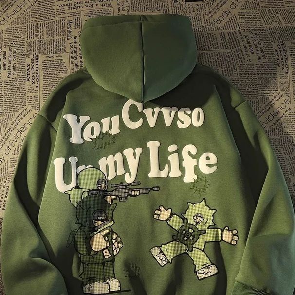 Fleece And Thickened American Hip-hop Sweater Men's Hooded 2026 Autumn And Winter Ins Trendy Coat_viptrois.com