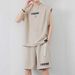 Casual Sports Suit Men, Summer Sleeveless Vest For Teenagers, Stylish Basketball Outfit Two-Piece Set_viptrois.com