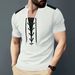 Men's Waffle Casual Color Matching Drawstring Round Neck Short Sleeved T Shirt Top_viptrois.com