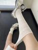 Summer Thin Solid Color Hollow Pile Socks Lace Calf Socks Show Leg Thin Socks Niche Retro Style Sexy Socks_viptrois.com