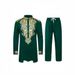 Men's Clothing Muslim Suits Gold Stamped Tops And Trousers 2 Piece Set_viptrois.com