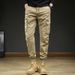 Men's Japanese Style Work Pants - Summer Casual Loose Fit Cargo Pants With Multi-Pockets, Military Green/Khaki/Black/Gray_viptrois.com