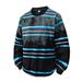 Men's Casual Striped Sweatshirt – Long Sleeve Crewneck Pullover With Color Block Design (White, Grey, Black, Beige)_viptrois.com