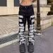 Men's Clothing Corroded Split Patch Jeans Men's High Street Loose Straight Beggar Trousers_viptrois.com