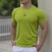 Men's Clothing Men's Fitness Clothes With High Elasticity, Tights, Short Sleeved T Shirts Sports Tops, Running Round Neck,_viptrois.com