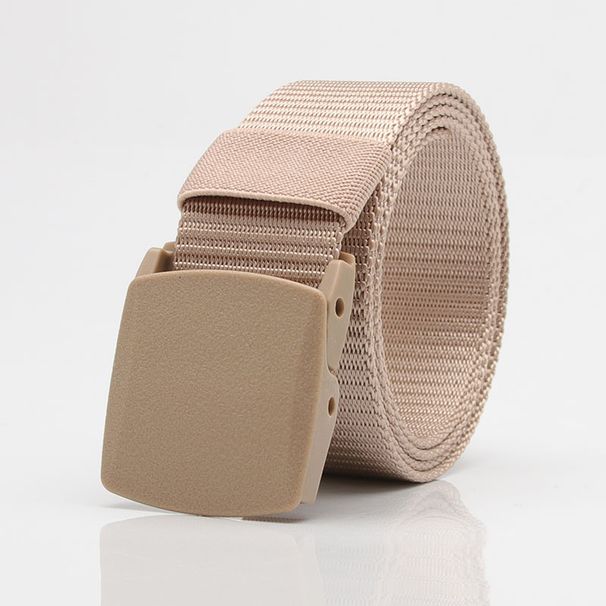 Canvas belt men's and women's belt youth metal-free automatic buckle casual outdoor student military training belt_viptrois.com