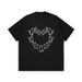 Tide Brand American Small Neckline Love Cat Print Loose Men's And Women's Same Casual Summer Short Sleeves_viptrois.com