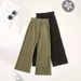 Mother & Kids INS Girls Pants Spring And Autumn Waist Ribbed Knitted Wide Leg Pants Children's Sports Casual Outerwear Pants_viptrois.com
