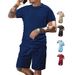 Men's Clothing Casual Loose Short Sleeved Shorts Sports Suit Polo Shirt_viptrois.com