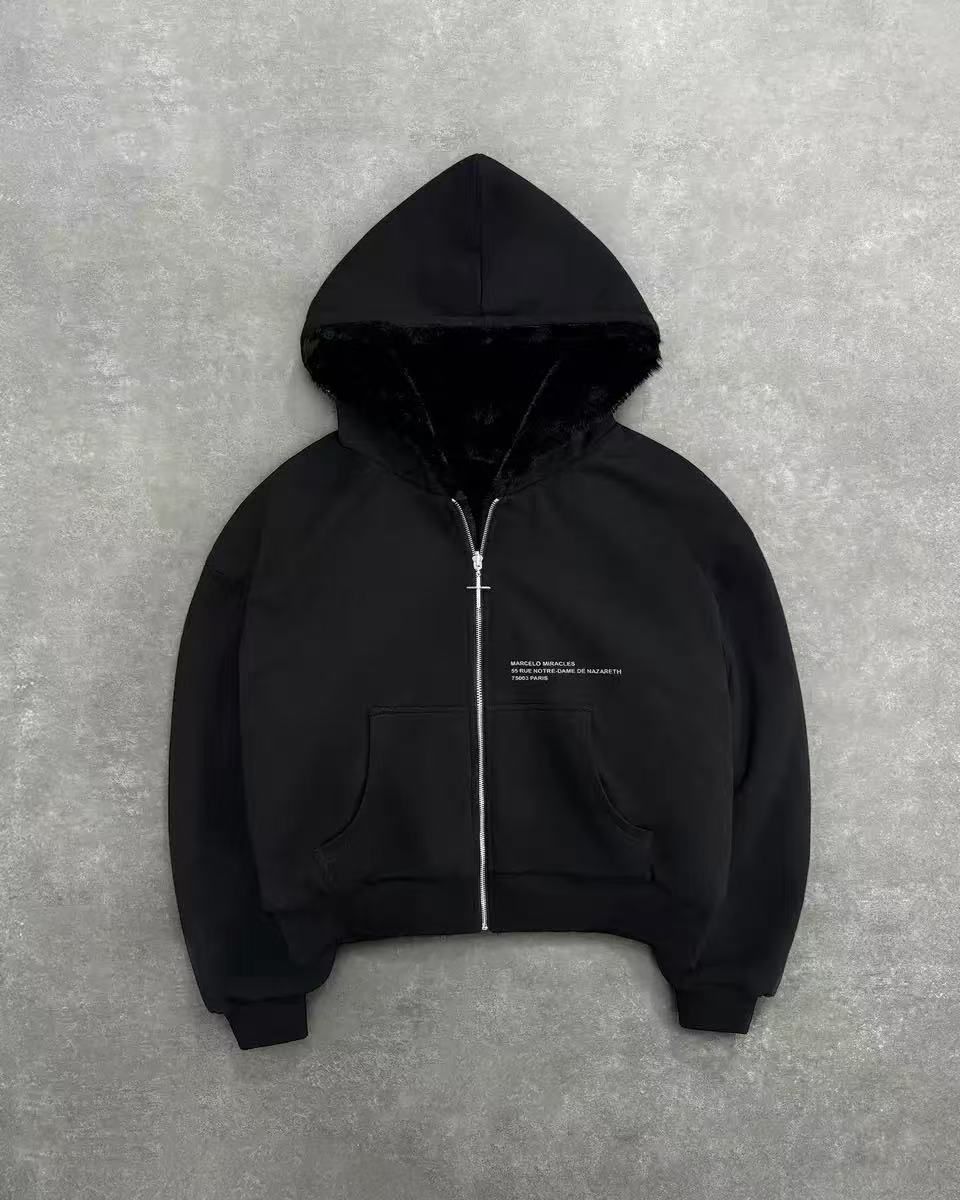 2026 New Year's Explosion, European And American Autumn And Winter New Leopard Print Hoodie Can Be Worn On Both Sides, Zipper Loose Sweater Men_viptrois.com