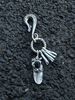 Handcrafted Black Twisted Metal Keychain - Unique Three-Ring Design, Durable And Stylish Accessory Everyday Use Black Wreath Three Ring Buckle_viptrois.com