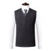 Men's Wool Blend V-Neck Sleeveless Sweater Vest - Plaid & Camouflage Pattern, Slim Fit, Casual Pullover For Autumn_viptrois.com