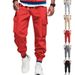 Men's Heavyweight Work Cargo Pants With Multiple Pockets, Loose Fit, Ankle Cuff, Breathable Polyester For Autumn Winter Comfort_viptrois.com