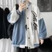American Style Baseball For Men, Spring And Autumn, Embroidered Design, Color Block, Loose Fit, Trendy, Versatile,_viptrois.com