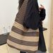 Women's Shoulder Bags A Color-blocking Jacquard Tote Bag, A Simple And Fashionable Knitted Handbag For Women_viptrois.com