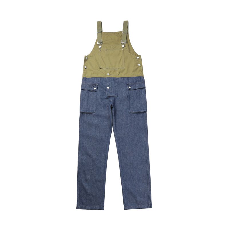 Man's clothing Cargo rompers Men's halter denim pants fashion loose casual suspenders_viptrois.com