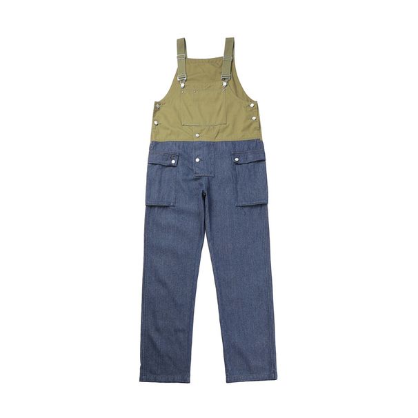 Man's clothing Cargo rompers Men's halter denim pants fashion loose casual suspenders_viptrois.com