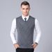 Men's Wool Blend V-Neck Sleeveless Vest Knit Sweater - Stylish & Versatile Pullover For Casual Wear_viptrois.com