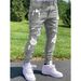 Men's Clothing Men's Slim Fit Skinny Jeans High Street Motorcycle Style Ripped And Patched Style Slimming Leg Pants_viptrois.com