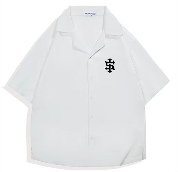 Men's Clothing Men's Summer Cuban Collar Loose Short Sleeved US Dollar Printed Casual Jacket Y2K Street Trend_viptrois.com