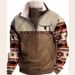 Pure 2023 Cross-Border European And American Half-Zip Men's Autumn Winter Fleece Stand Collar Pullover Casual Plus Size_viptrois.com