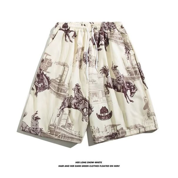 Men's Clothing Men's Beach Print Shorts Casual Sports Five Point Pants Summer Men's Loose Seaside Vacation Quick Drying Pants_viptrois.com