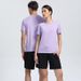 Men's Clothing Solid Color Round Neck Sports Short-Sleeved Ice Silk T-Shirt Quick-Drying Breathable Fitness Running Training Tops_viptrois.com