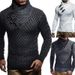 Men's High Neck Knit Sweater – Winter Turtleneck Pullover With Button Detail | Slim Fit & Ribbed Hem_viptrois.com